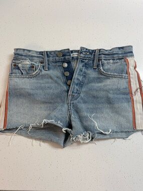GRLFRND Stonewashed Jean Shorts Cindy Salerno Racing Stripes Women’s Sz 24